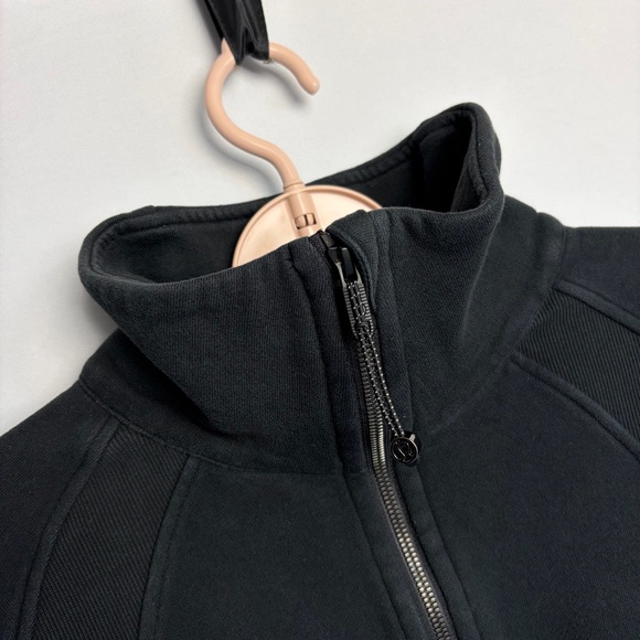 Lululemon Scuba Oversized Funnel Neck Half Zip Crop Sweatshirt Sz M/L Black READ - Picture 5 of 16